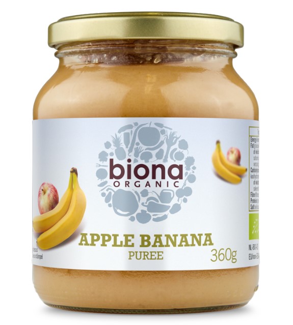 Biona, Apple & Banana Puree, 350g