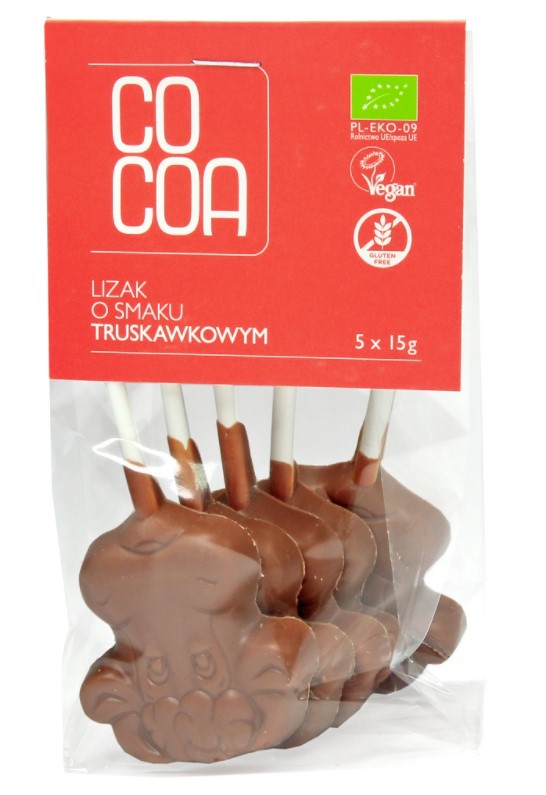 Cocoa, Lollipop Strawberry Flavored, 75g