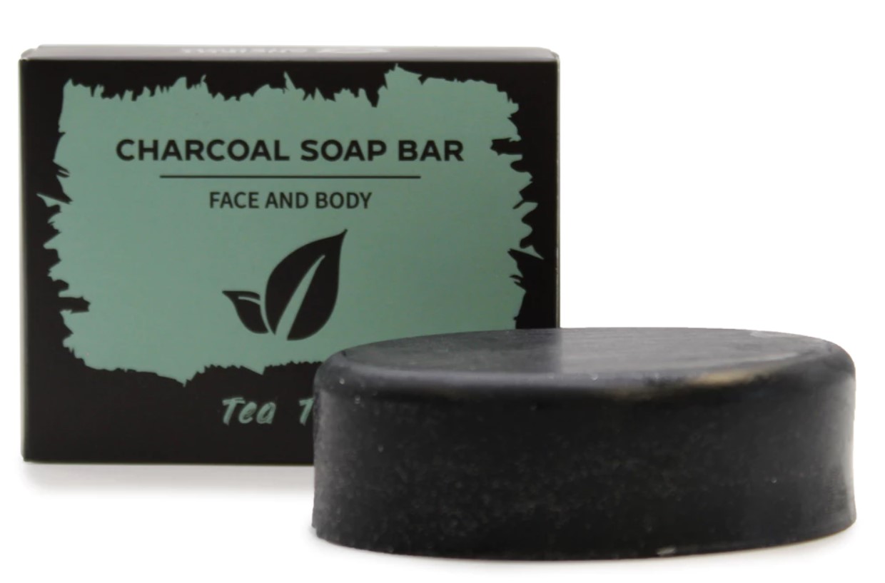 SP Eco, Face & Body Charcoal & Tea Tree Soap, 85g